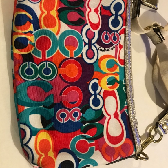 Coach Poppy Pop C Swingpack Brass/Multicolor/Gold - Picture 7 of 13